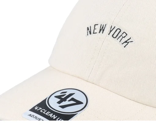 New York Yankees Base Runner Script Clean Up Natural Dad Cap - 47 Brand