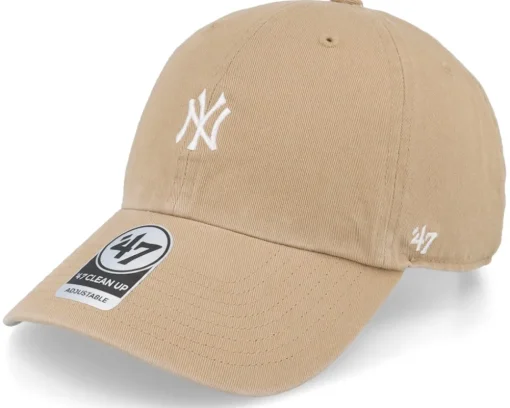 New York Yankees MLB Base Runner Clean Up Khaki Dad Cap - 47 Brand
