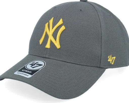 New York Yankees MLB Mvp Cap Charcoal/Gold Adjustable - 47 Brand