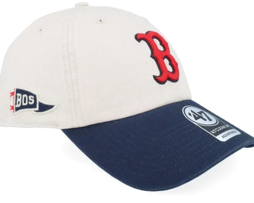 New York Yankees MLB Stand 47 Clean Up Bone/Navy Dad Cap - 47 Brand