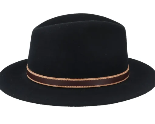 Newark Tiller Woolfelt Black Fedora - Stetson