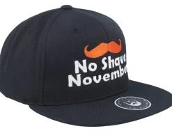 No Shave November Black Snapback - Bearded Man