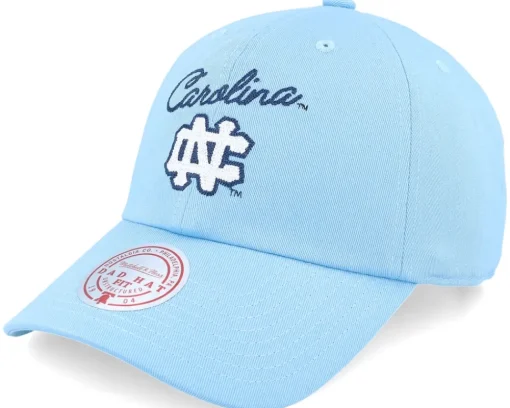 North Carolina Tar Heels Lay Low Blue Dad Cap - Mitchell & Ness