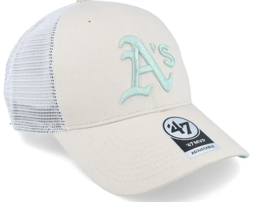 Oakland Athletics Ballpark Mesh Mvp Bone Trucker - 47 Brand