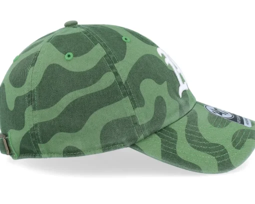 Oakland Athletics Free Form Clean Up Fatigue Green/White Dad Cap - 47 Brand