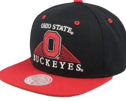 Ohio State Buckeyes Monument Black/Red Snapback - Mitchell & Ness