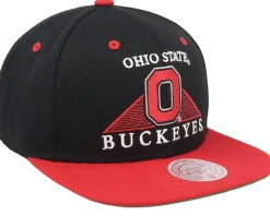 Ohio State Buckeyes Monument Black/Red Snapback - Mitchell & Ness