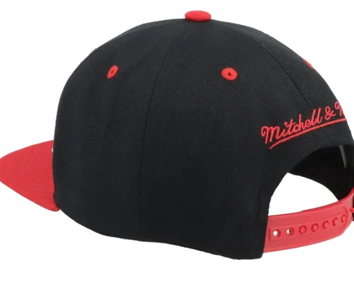 Ohio State Buckeyes Monument Black/Red Snapback - Mitchell & Ness