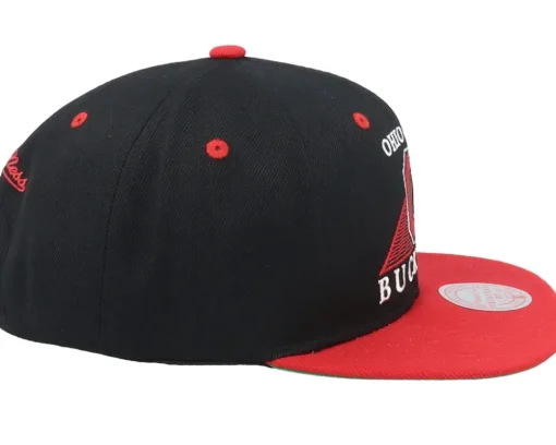 Ohio State Buckeyes Monument Black/Red Snapback - Mitchell & Ness
