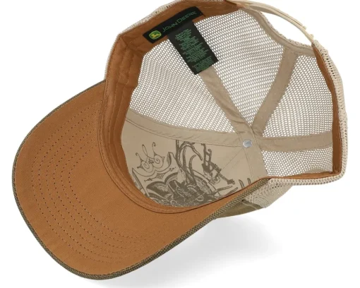 Oilskin Look Belt Buckle Brown/Khaki Trucker - John Deere