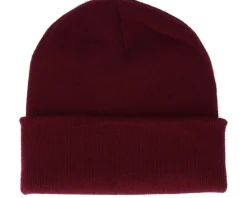 Old English B Patch Burgundy Beanie - Bearded Man