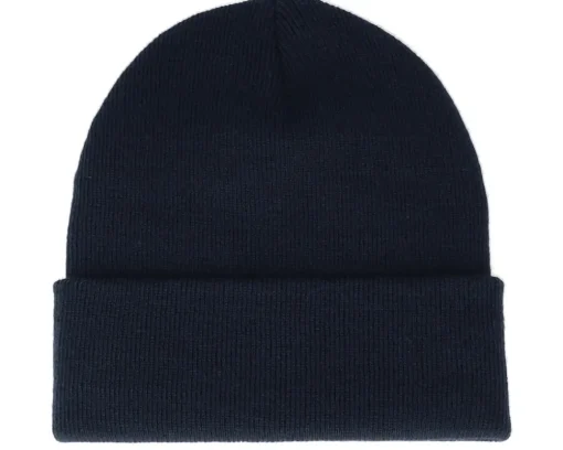 Old English B Patch Navy Beanie - Bearded Man