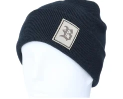 Old English B Patch Navy Beanie - Bearded Man