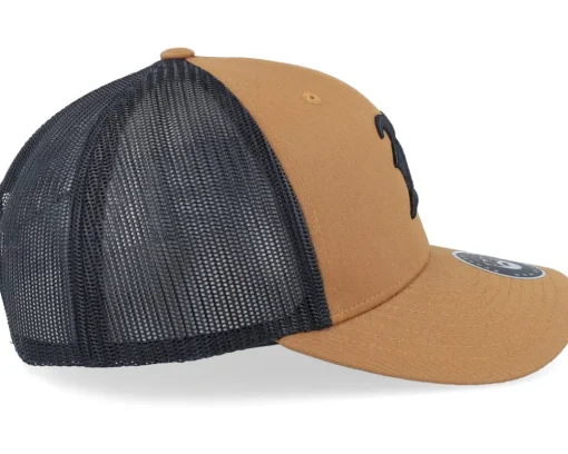 Old English B Retro 2 Tone Caramel/Black Trucker - Bearded Man