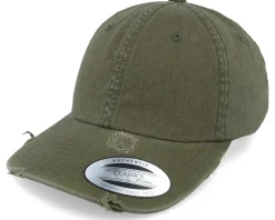 Olive Destroyed Dad Cap - Yupoong