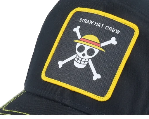 One Piece Logo Black Trucker - Capslab