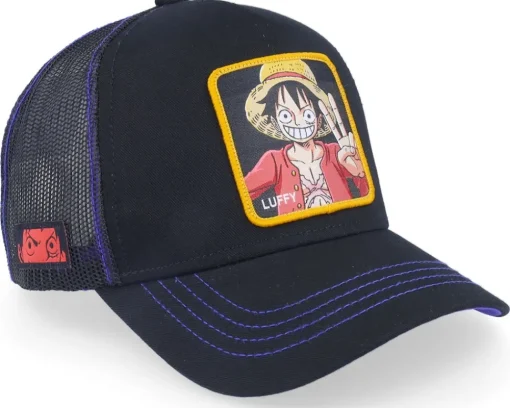 One Piece Logo Black Trucker - Capslab
