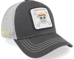 One Piece Straw Hat Crew Charcoal/Grey Trucker - Capslab