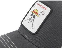 One Piece Straw Hat Crew Charcoal/Grey Trucker - Capslab