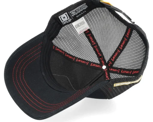 One Piece Straw Hat Crew Black Trucker - Capslab