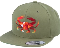 Orange Paper Crab Green Snapback - Origami