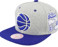 Orlando Magic Melton Patch Grey/Royal Snapback - Mitchell & Ness