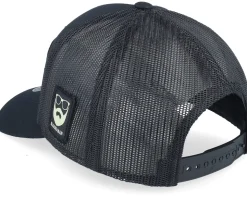 Outlaw With Revolver Black A-Frame Trucker - Bearded Man
