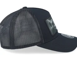 Outlaw With Revolver Black A-Frame Trucker - Bearded Man