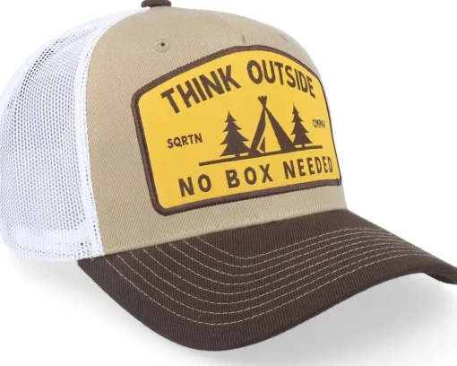 Outside Hooked Cap Khaki Trucker - SQRTN