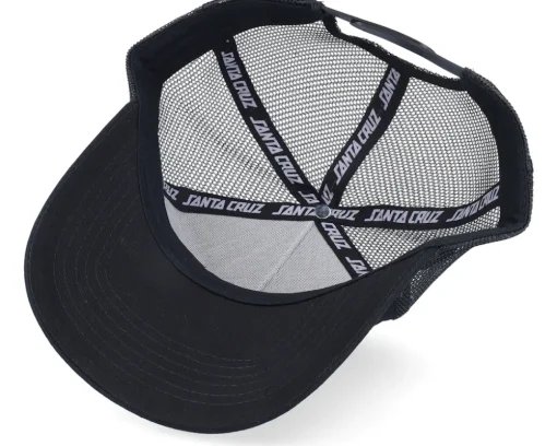 Oval Check Flame Black Trucker - Santa Cruz