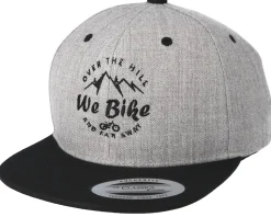 Over The Hills And Far Away Heather Grey Black Snapback - Bike Souls