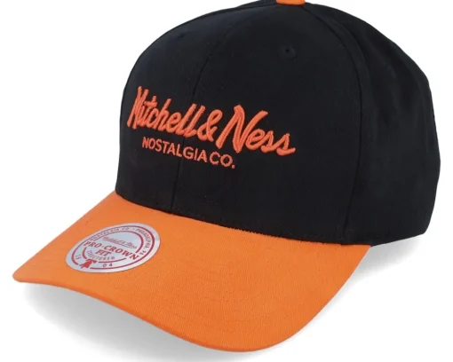 Own Brand Pinscript 2 Tone Pro Crown Black/Orange Adjustable - Mitchell & Ness