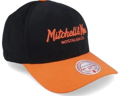Own Brand Pinscript 2 Tone Pro Crown Black/Orange Adjustable - Mitchell & Ness