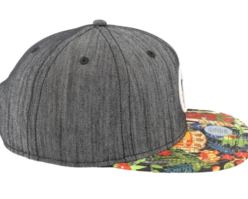 6p Sb Frida Linen Rev. Black Snapback - Djinns