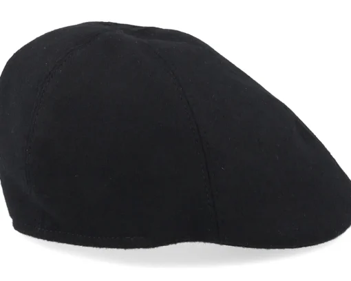 Paddy Wool Blend Black Flat Cap - Mayser