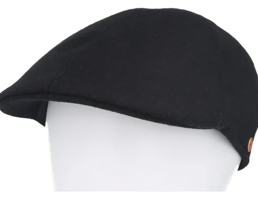Paddy Wool Blend Black Flat Cap - Mayser