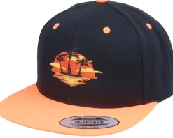 Palm Island Sunset Black/Orange Snapback - Iconic