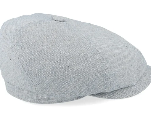 6-panel Cap Cotton Sustainable Light Blue Flat Cap - Stetson