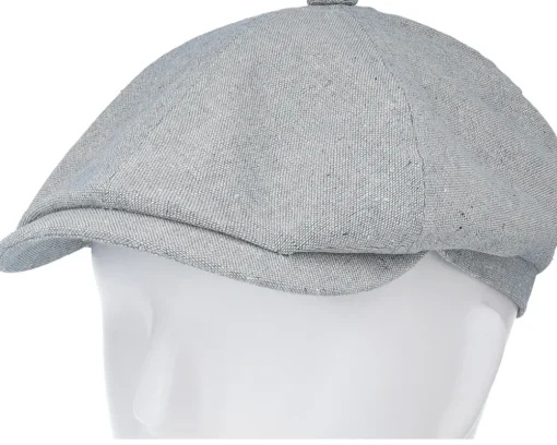 6-panel Cap Cotton Sustainable Light Blue Flat Cap - Stetson