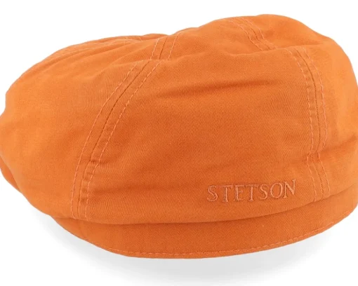 6-panel Cap Cotton Twill Orange Flatcap - Stetson