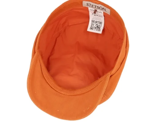 6-panel Cap Cotton Twill Orange Flatcap - Stetson