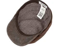 6-panel Cap Goat/Pigskin Brown Flat Cap - Stetson