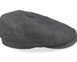 6-panel Cap Linen Olive Herringbone Flat Cap - Stetson