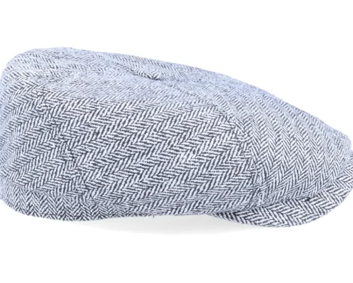 6-Panel Cap Silk Black/White Flat Cap - Stetson