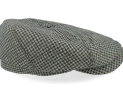 6-panel Cap Silk Houndstooth Blue/Brown Flat Cap - Stetson