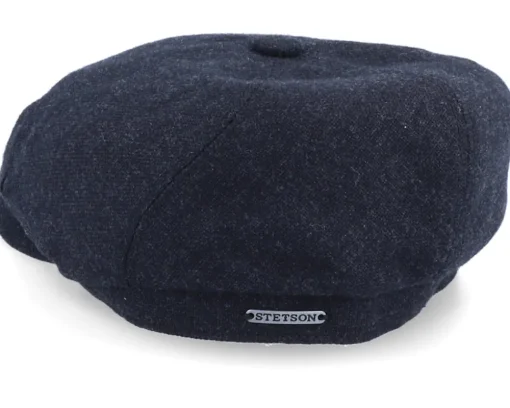 6-Panel Cap Virgin Wool/Cashmere Heather Black Flat Cap - Stetson