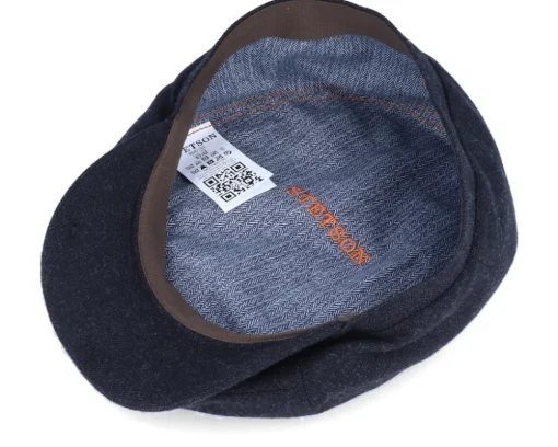 6-Panel Cap Virgin Wool/Cashmere Heather Black Flat Cap - Stetson