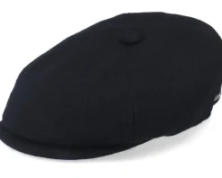 6-Panel Cap Wool/Cashmere Black Flat Cap - Stetson
