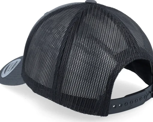 6-Panel Classic 2-Tone Charcoal/Black Trucker - Yupoong