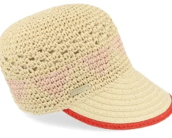 Paper Crochet Cap With Fancy Pattern Linen/Orange Fitted - Seeberger